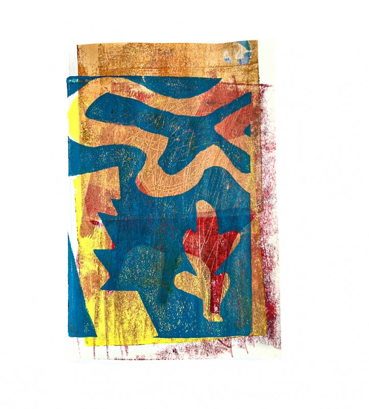 11 BFD, layered print with stencils