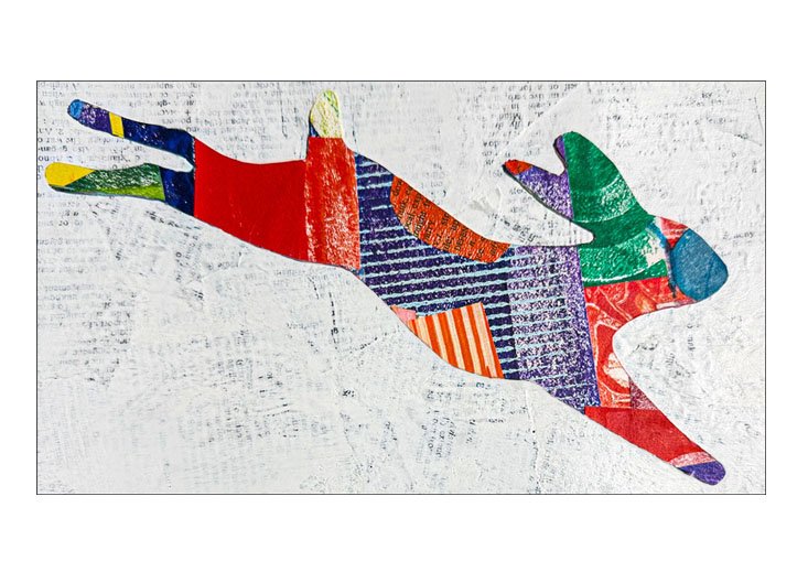 21 April, masking, running rabbit collage