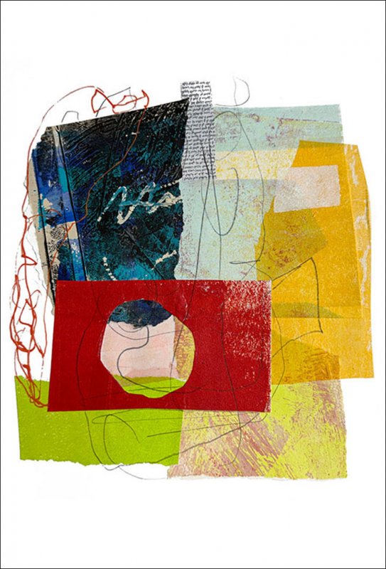 June, Timed collage, direct and transfer drawing, paint